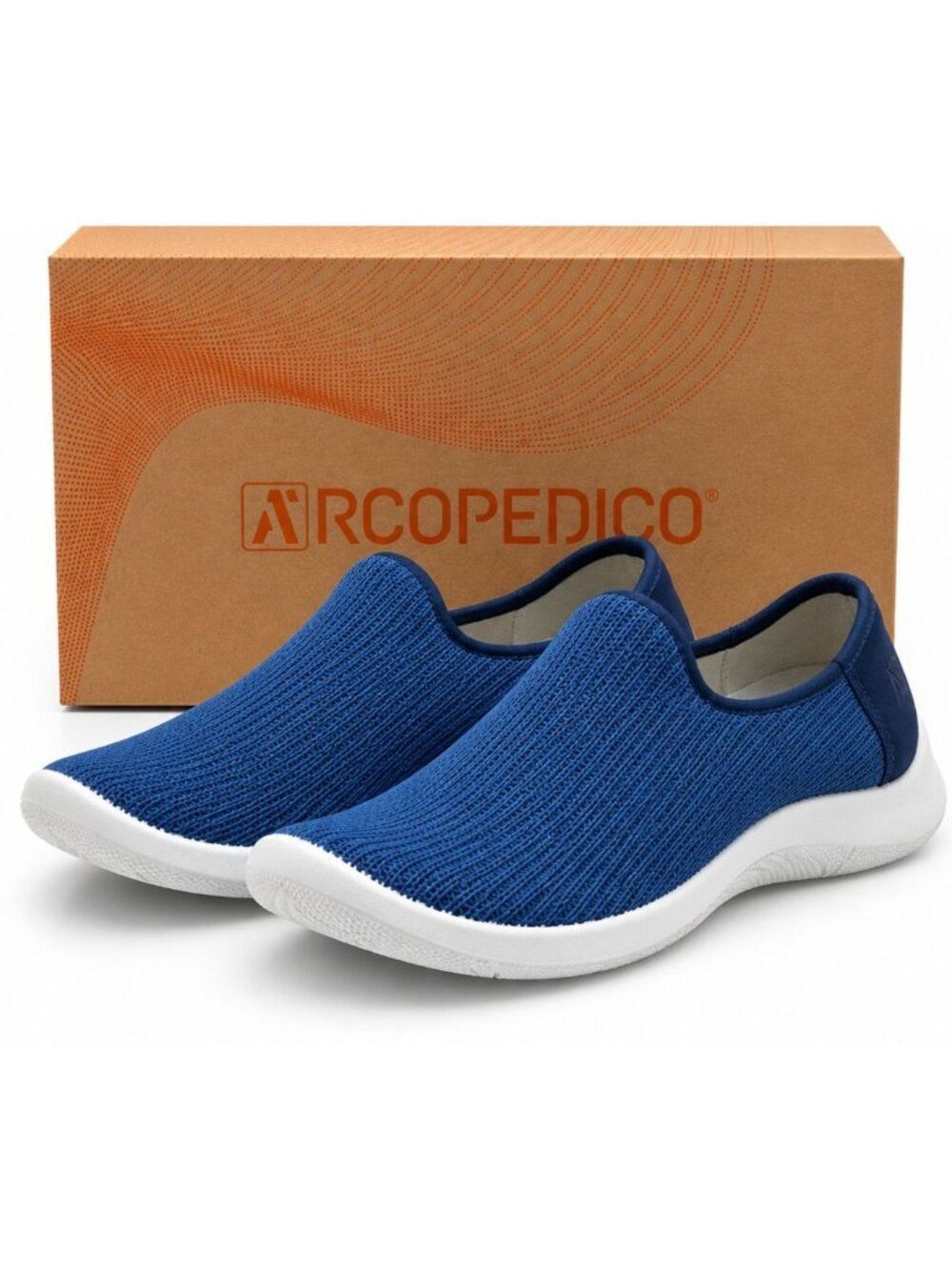 Arcopedico Gaia Easy Fit Supportive Knit Slip-On Shoes Jeans Blue EU 38 US 7.5